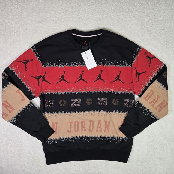 NEW Nike Jordan Holiday Fleece Crewneck Sweatshirt Mens Medium FD7463-687 M - Picture 1 of 4